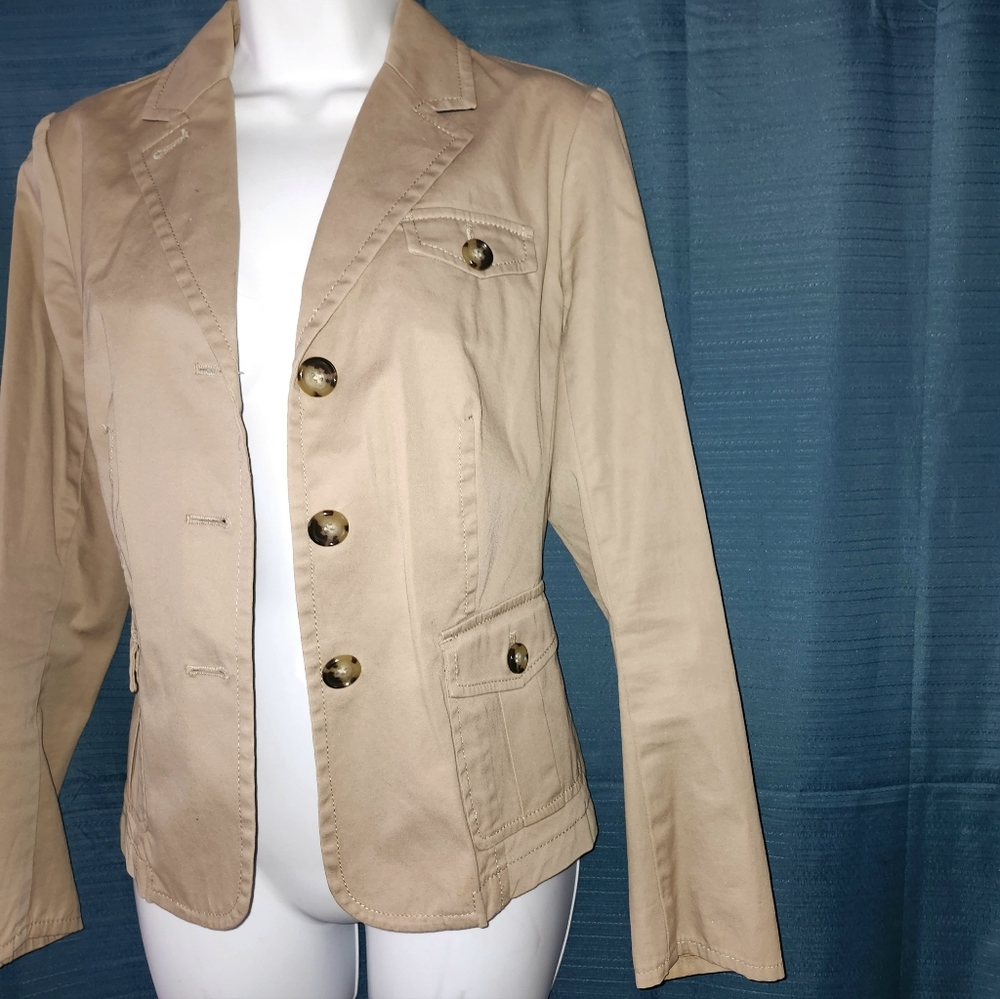Talbots | Tan Khaki Blazer Jacket - Picture 2 of 4